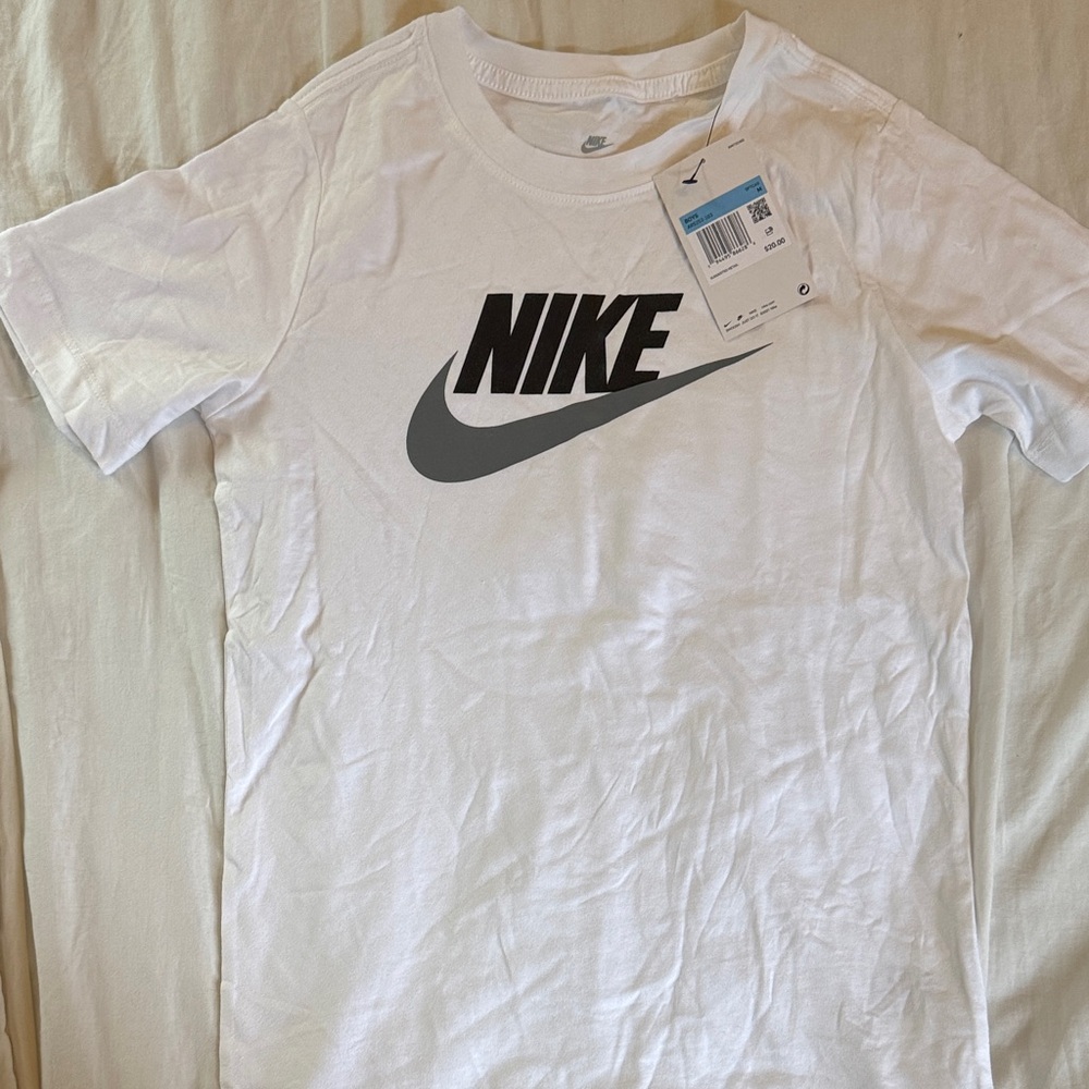 Nike kids White Tee with Black Logo